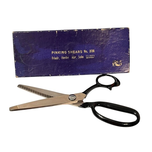 Heavy Solingen 9.5" Pinking Zig Zag Shears Scissors #2138 Made in Germany - Picture 2 of 16